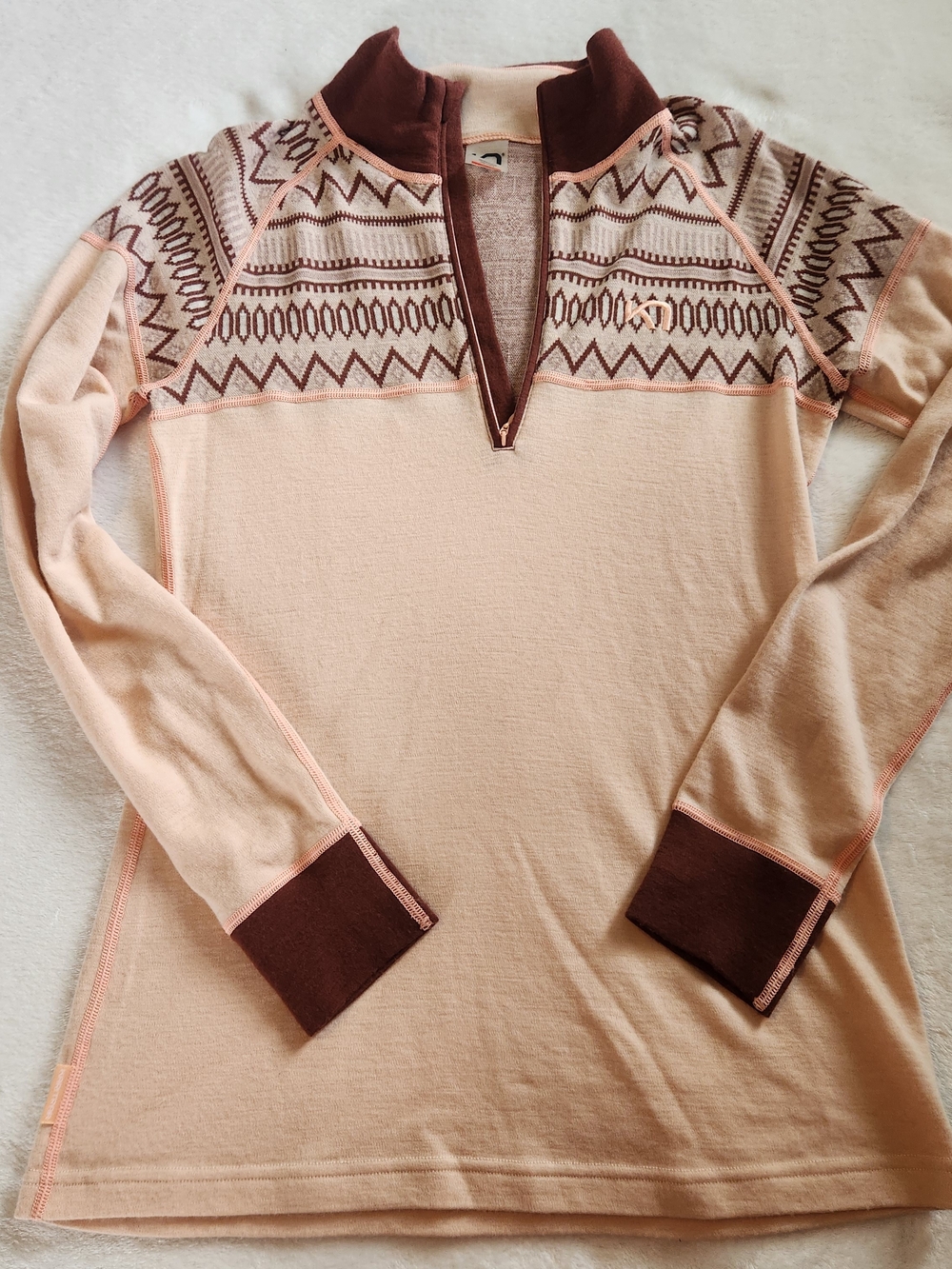 Kari Traa Half-Zip Baselayer Merino Wool Size L